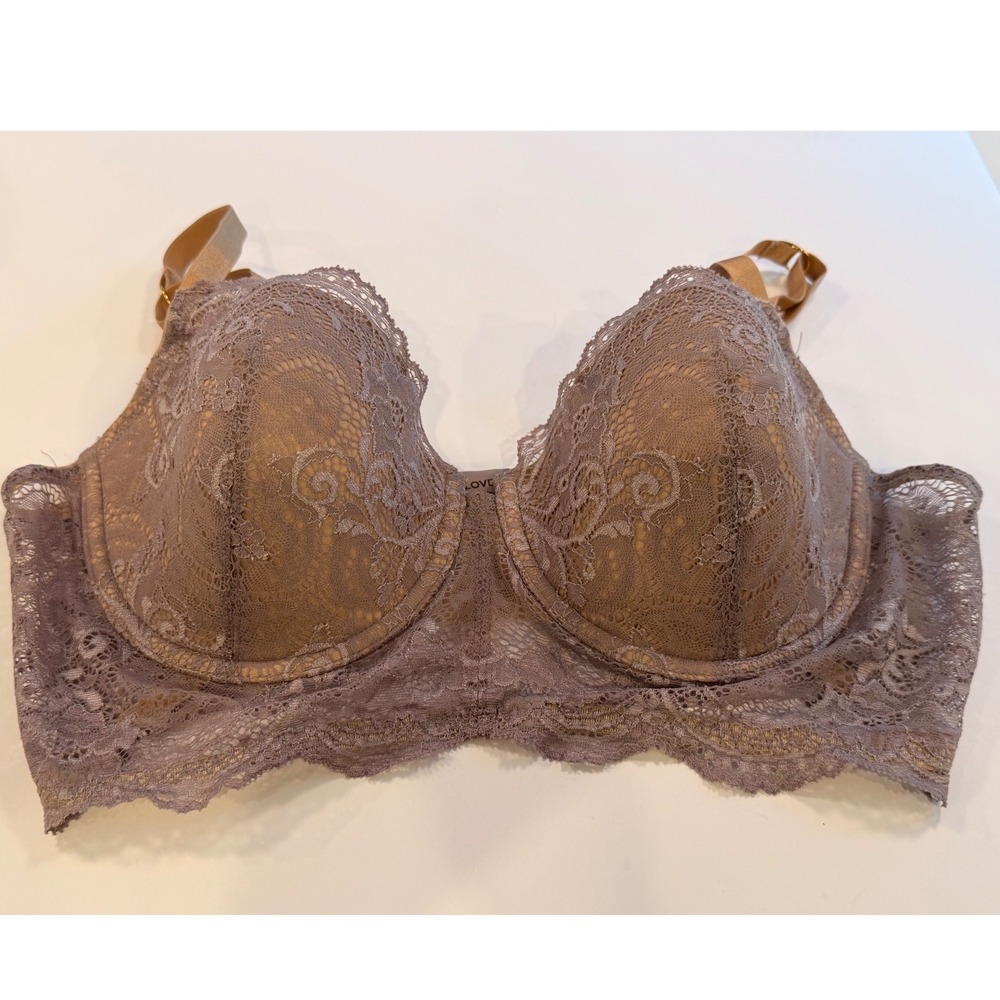 ThirdLove Long Line Lace Balconette Bra 38B Mauve NWOT
